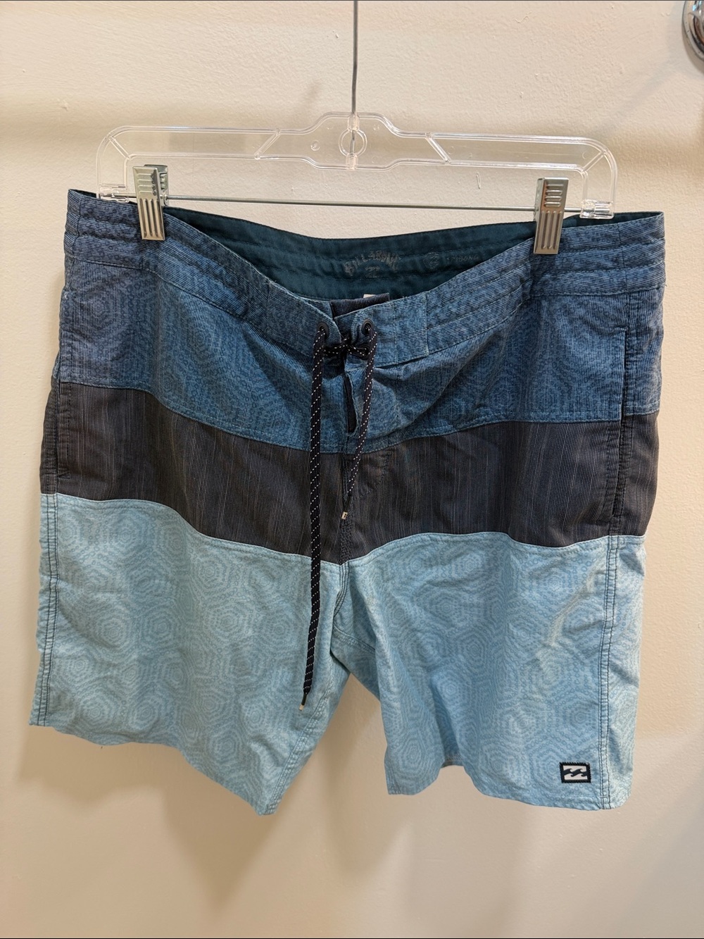 Billabong Men’s Blue Panel Swim Shorts - Multi-Blue